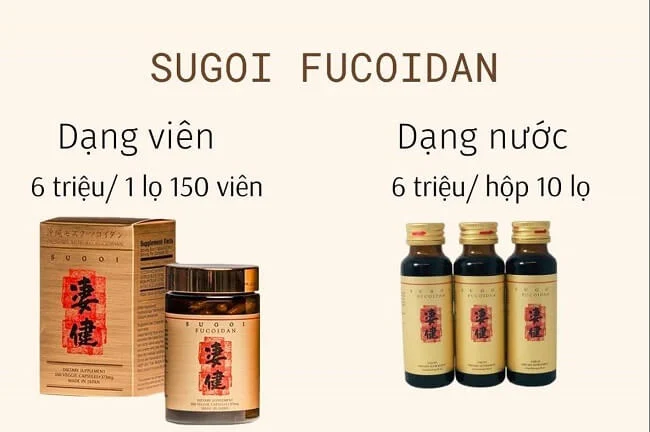 Sugoi Fucoidan dạng nước và dạng viên