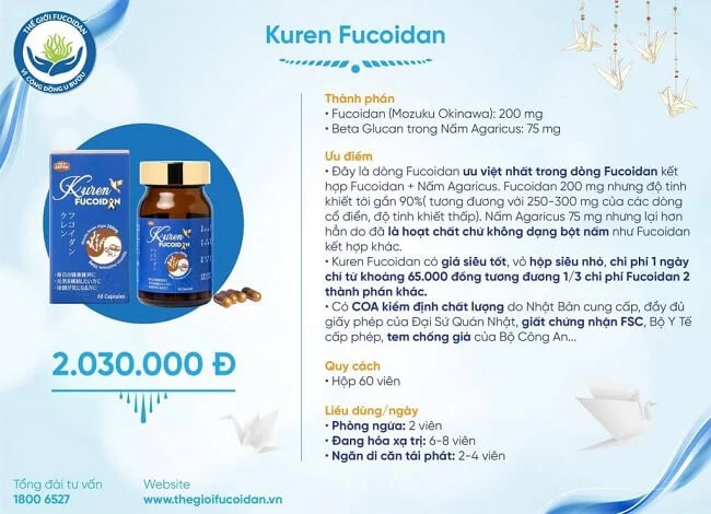Giá thành Kuren Fucoidan rẻ